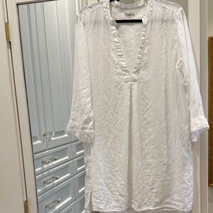 Garnet Hill White Linen cover up